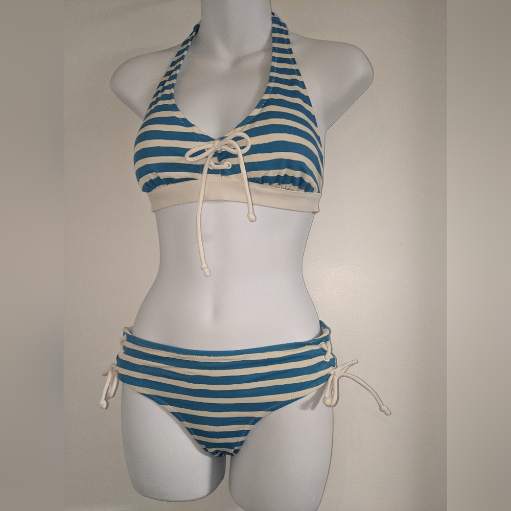 3/$25 Striped lace up halter bikini